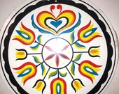 Pennsylvania Dutch Hex Sign, Folk Art, Folk Hearts and Flowers