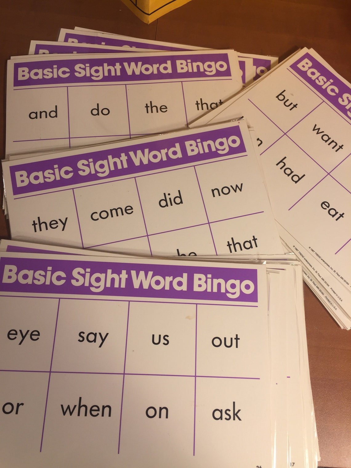 Vintage Bingo Game Sight Words Bingo Etsy