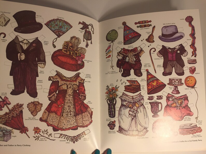 Vintage Victorian Cat Family Paper Dolls Etsy
