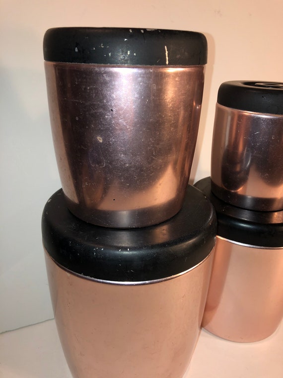 Vintage West Bend Copper Color Aluminum Canister Made In USA