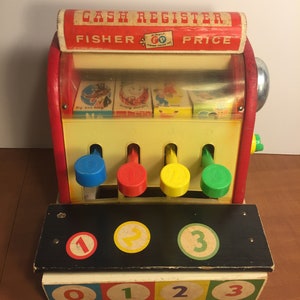 Vintage Wood Cash Register Fisher Price, #972
