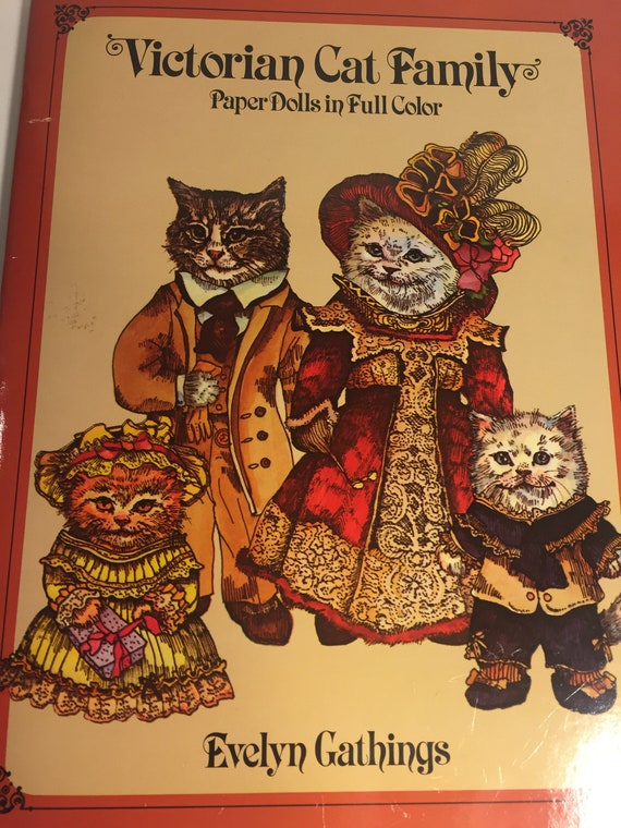 Vintage Victorian Cat Family Paper Dolls Etsy