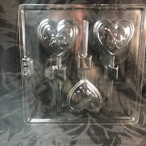 Clear Heart Lollipop Candy Mold