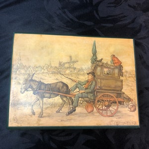 Wood Playing Card Box By Anton Pieck