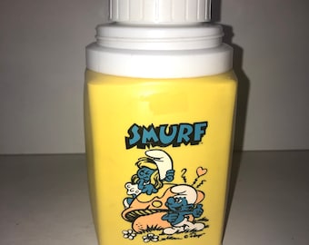 Vintage Smurfs Thermos - 8oz - With Lid