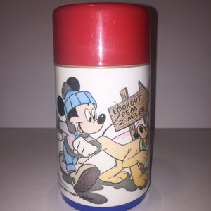 Stary termos z Myszką Miki i Plutonem Aladynem