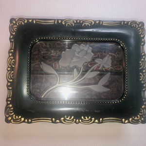 Dark Green Plastic Rose Jewelry Box