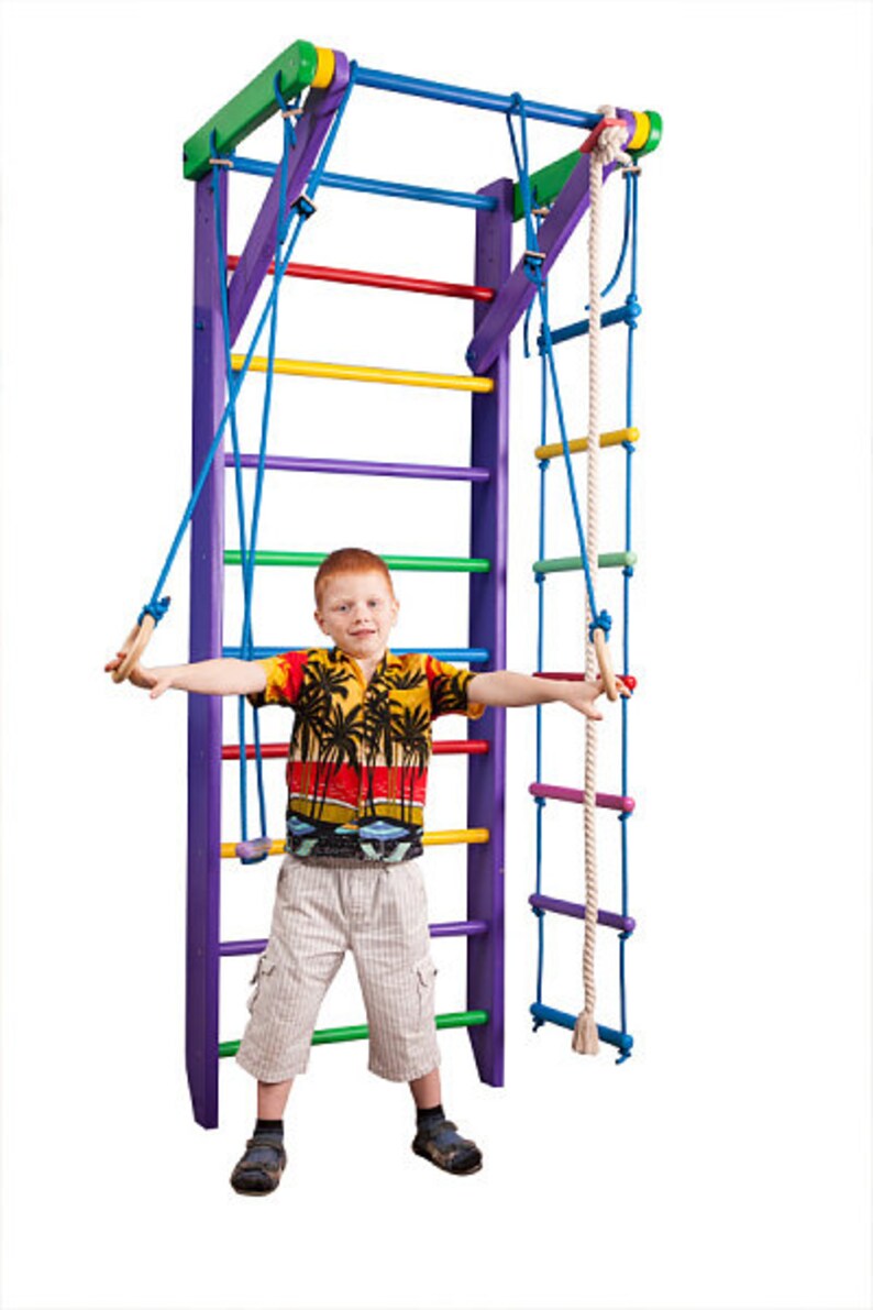 Wooden Wall Bars Wooden Swedish Ladder Set Pull Up Bars Etsy