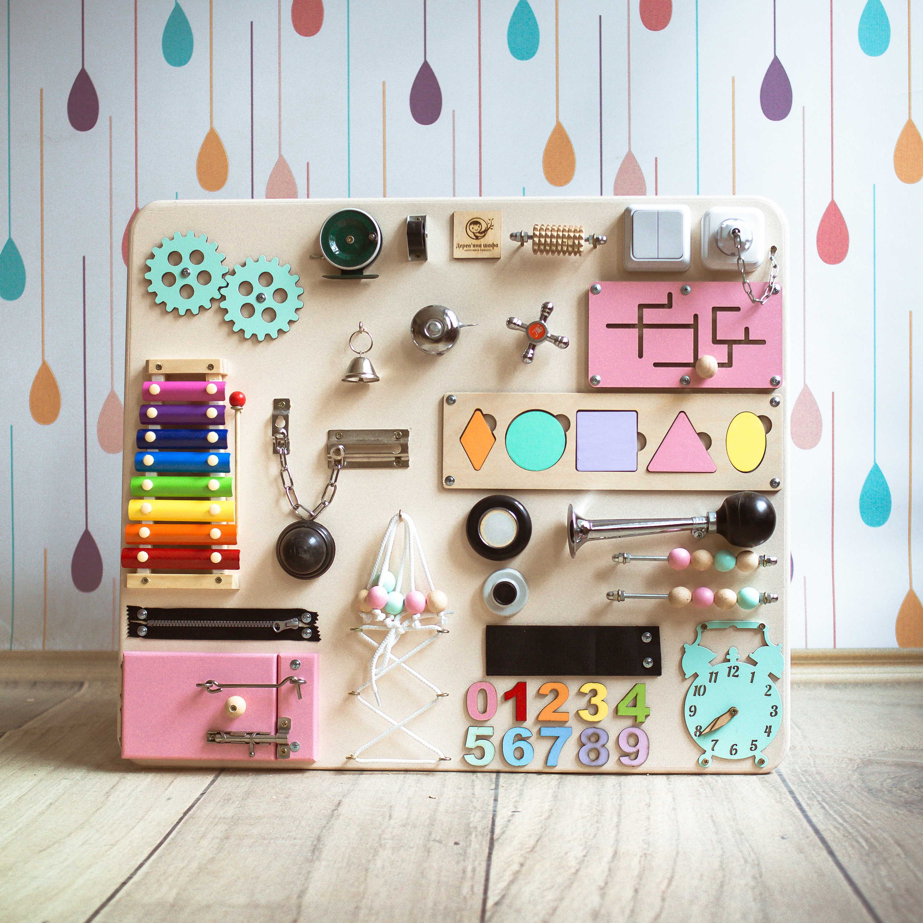 Toddler busy board for 1 year old with chalk board Baby 1st Etsy