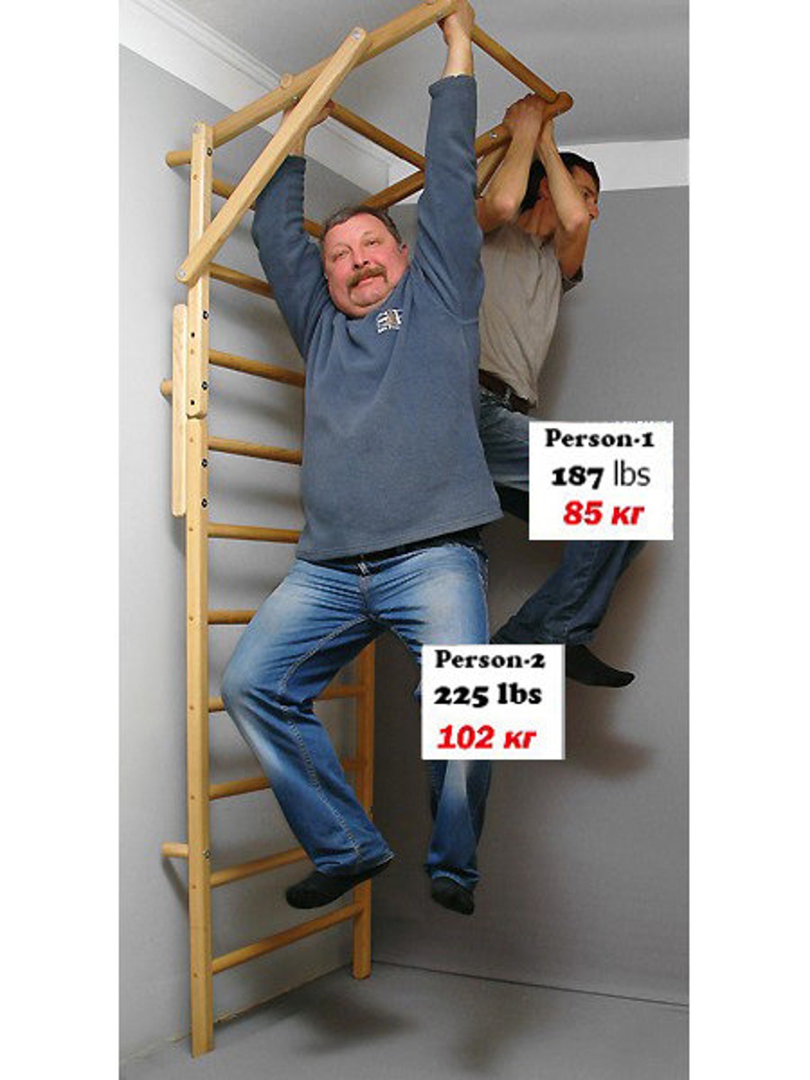 Wooden swedish ladder with horizontal pull up bars slide and Etsy