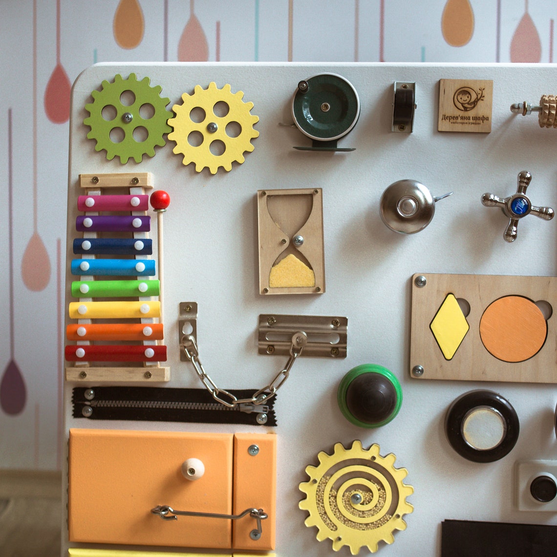 Toddler Busy Board for 1 Year Old With Chalk Board Baby 1st Etsy