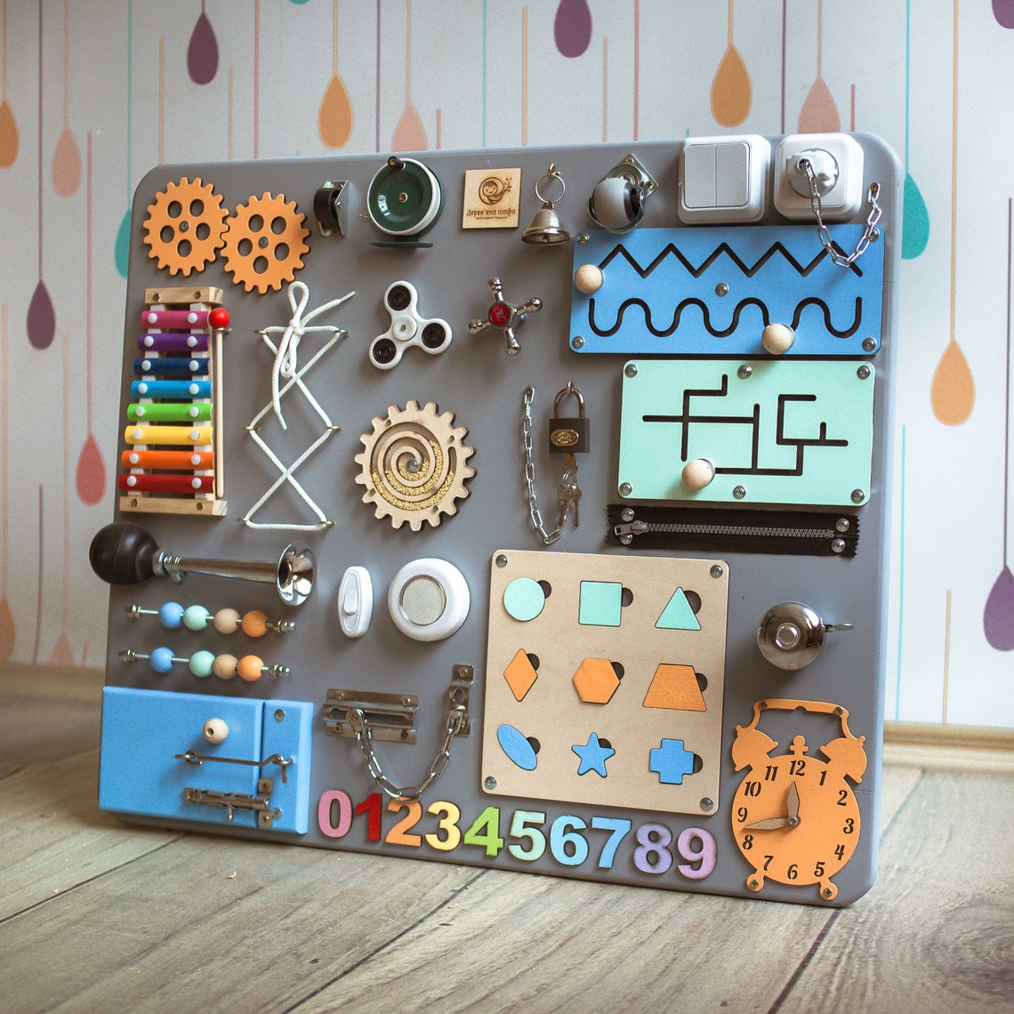 Toddler Busy Board for 1 Year Old With Chalk Board Baby 1st Etsy