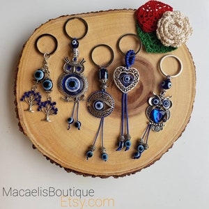 Evil eye, mal de ojo azul, ojo turco, mati, or Nazar Eye Keychains, Llaveros, resin Keychains, protection de mal de ojo, ojo azul,