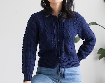 navy wool cardigan ladies