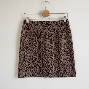 90s Vintage Leopard Print Mini Rock - Größe S