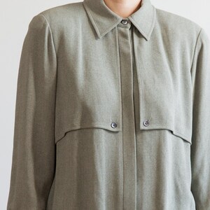 90s slate-green tone oversized button down shirt / size 12 or L image 4