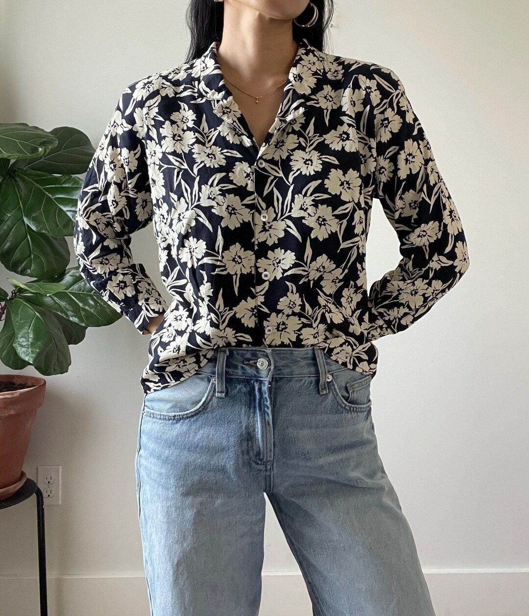 Chemisier Vol.1 Noir Et Blanc Taille Small - Neuf Sans étiquettes, Coupe Regular