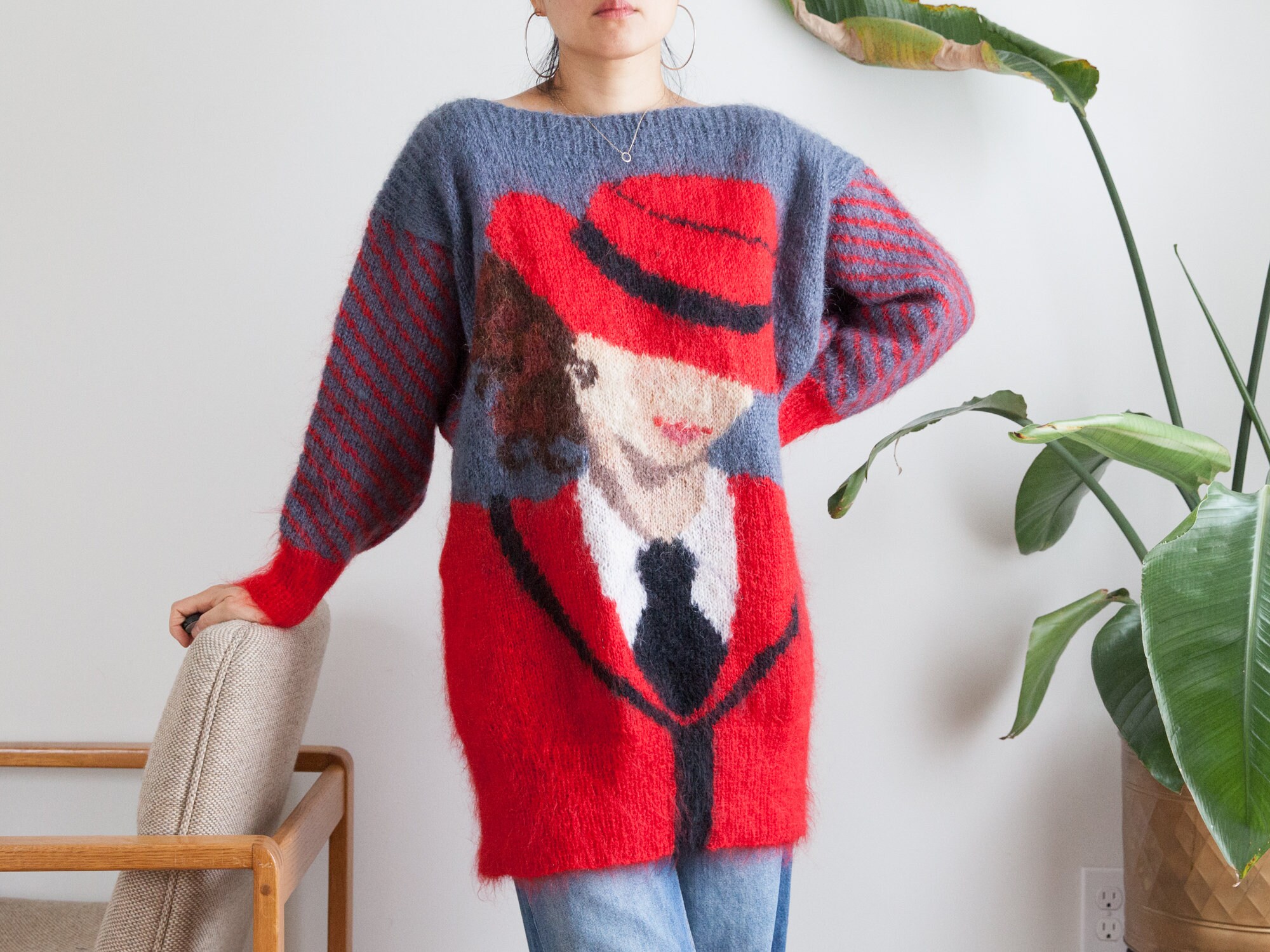 SELINA Knitwear 80s Vintage Red Hand 