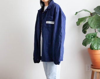 ジャケット・アウター 1950s french work jacket NAVY MILITARY French Army 1950s Blue Cotton Twill Work Chore Jacket Size M