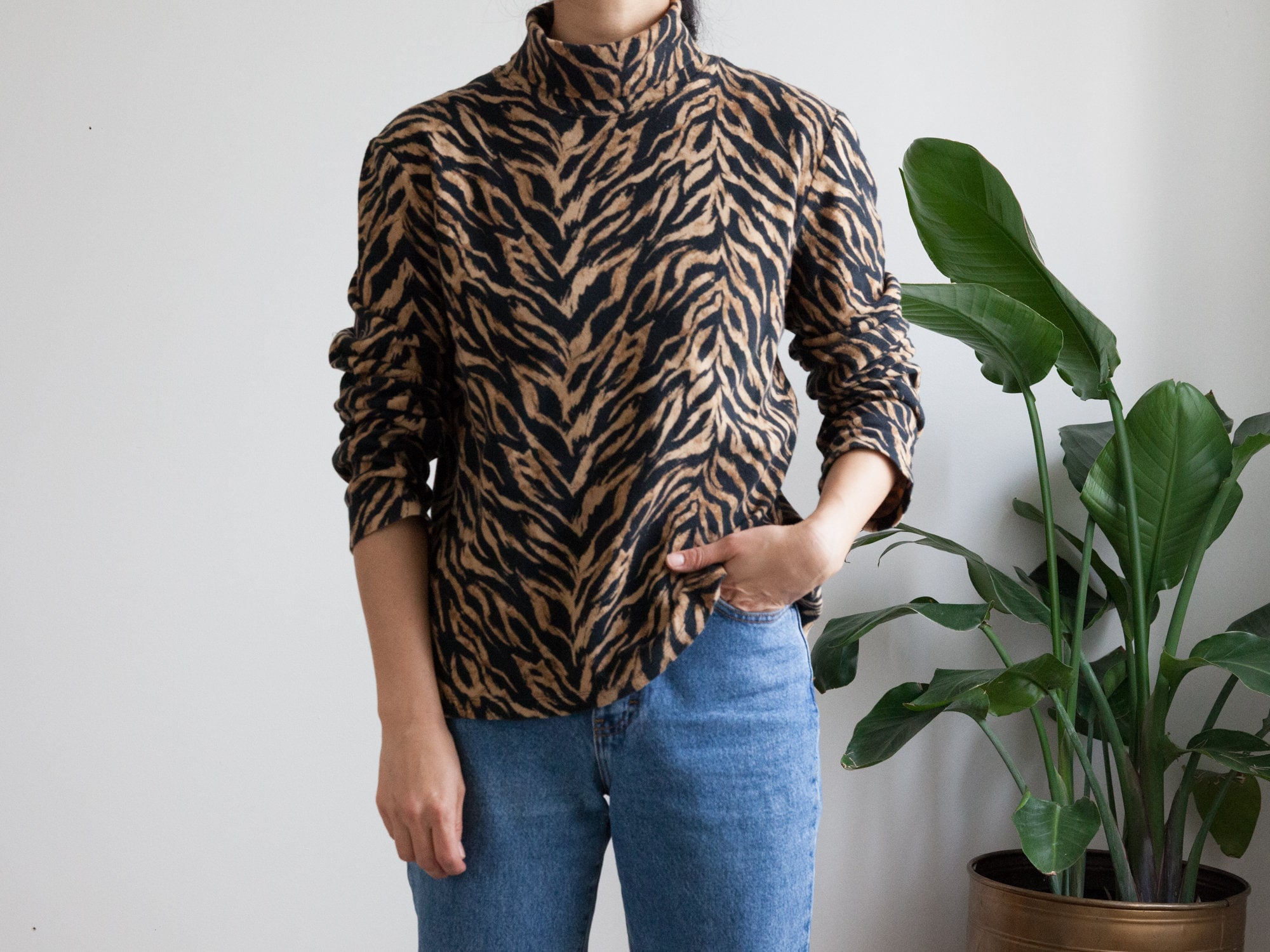 Leopard Turtleneck - Etsy UK