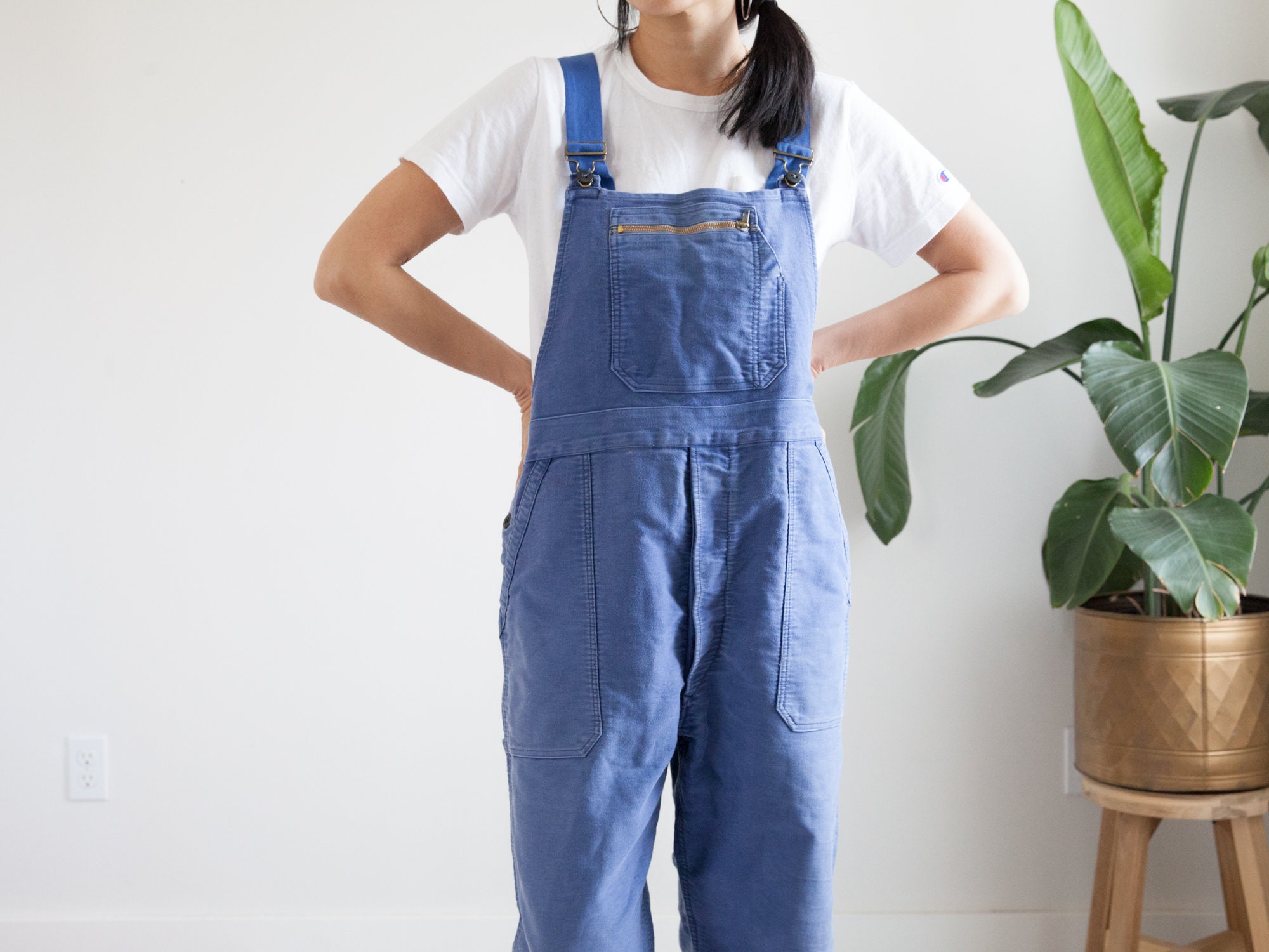 1950's 60s Moleskin French Blue Overalls Dungerees / - Etsy