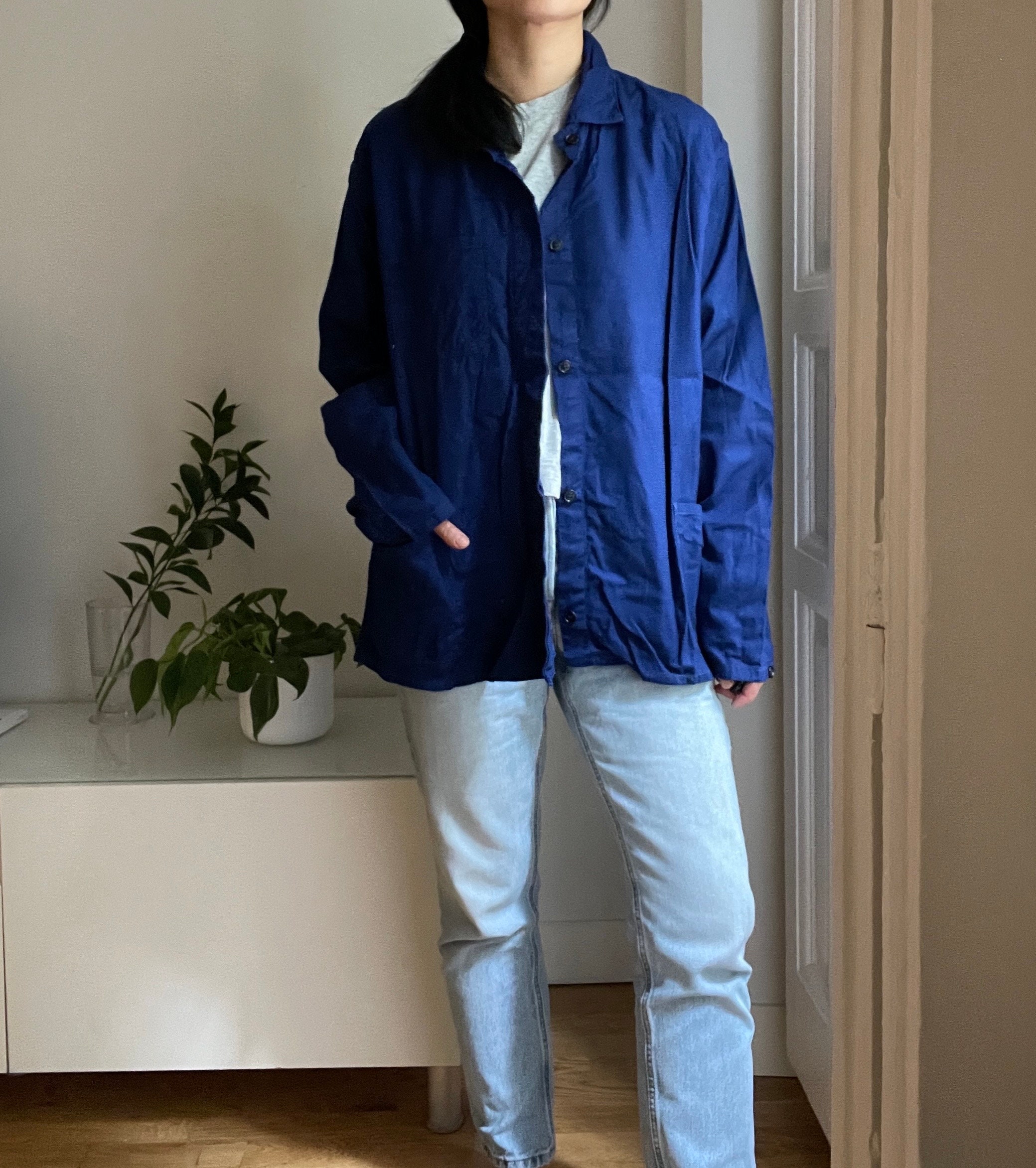 Vintage Navy Blue French Chore Jacket / Size 54, Fits Like L / Pit