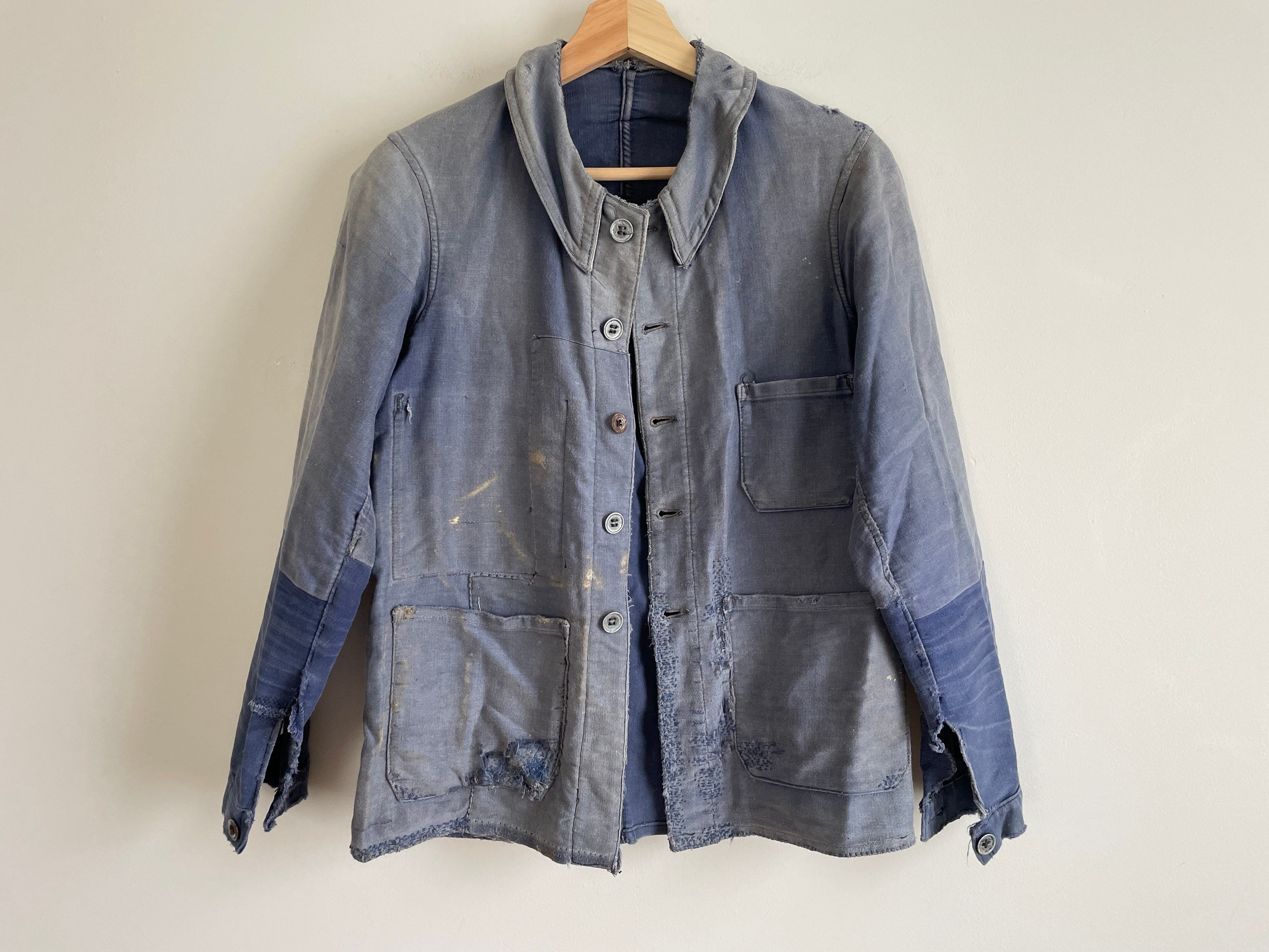 1930s French MOLESKIN Chore Jacket / Aged Distressed Mended / Size Xs S - Etsy 1930s French MOLESKIN Chore Jacket / Aged Distressed Mended / Size Xs S - Etsy