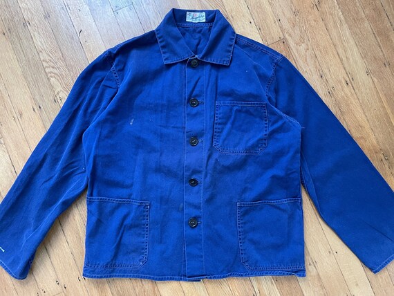 vintage blue French chore jacket / unisex workwea… - image 8