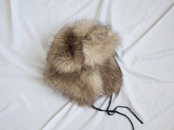 vintage fur trapper winter hat / arctic winter hat