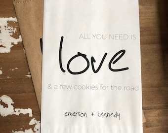 Personalized Wedding Cookie Bags: Rustic Favor Treat Bags - Set of 25