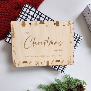 2025 Grußkarte Organizer - Weihnachtskartenhalter - Personalisiert - Weihnachtsbuch - Weihnachtskarte - Weihnachtskarte - Fotoalbum - Holz