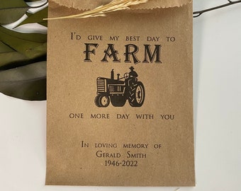 Funeral Favors, Celebration of Life Favors, Farmer Memorial, Memorial Favors, Farmer funeral favors, RUSH Option