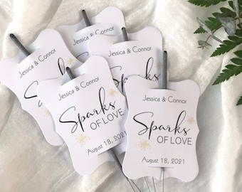 Wedding Sparkler Tag, Custom Sparkler Tags, Sparks Of Love, Sparkler Sleeves, Unique Sparkler Tags, Sparkler Send Off, Set of 24 Tags