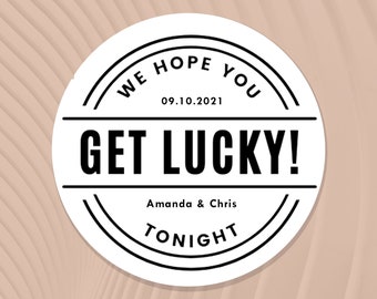 Get Lucky Stickers, Lottery Ticket Favor Seal, Personalized Wedding Stickers, Unique Wedding Favor, Lotto Stickers, Love & Riches, Set Of 20