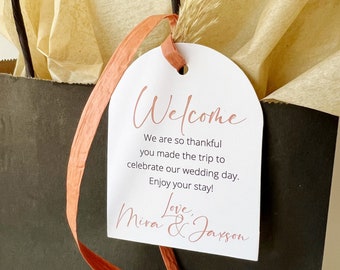 Hotel Gift Bag Tags, Size 4x4'', Wedding Tags, Thank You Tags