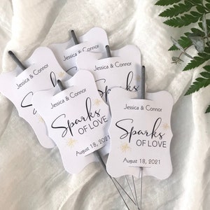 Wedding Sparkler Tag, Custom Sparkler Tags, Sparks Of Love, Sparkler Sleeves, Unique Sparkler Tags, Sparkler Send Off, Set of 24 Tags