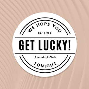 Naklejki Get Lucky, Pieczęć na Upominki na Loterię, Spersonalizowane Naklejki Ślubne, Niepowtarzalne Upominki Ślubne, Naklejki Lotto, Miłość i Bogactwo, Zestaw 20