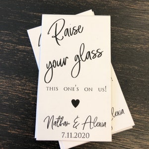 Wedding Bar Drink Tickets - Coupon per bevande stampato - Biglietto Bar - Cocktail Card - Elegante gettone per bevande di nozze - set di 24
