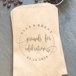 Brautkaffeedekorationen - Kaffeebevorzugungsbeutel - Gründe zum Feiern - Brautduschendekor, 25er-Sets