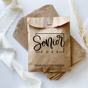 Class of 2024 party decorations, Cookie Bags - Goodie Bags, Candy or Donut Bags - Personalized Paper Bags - Sets of 25