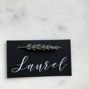 Printed Place Cards, Modern Calligraphy, Minimal, Greenery, Elegant, Classic Wedding, Flat Place Cards, set of 24 image 7