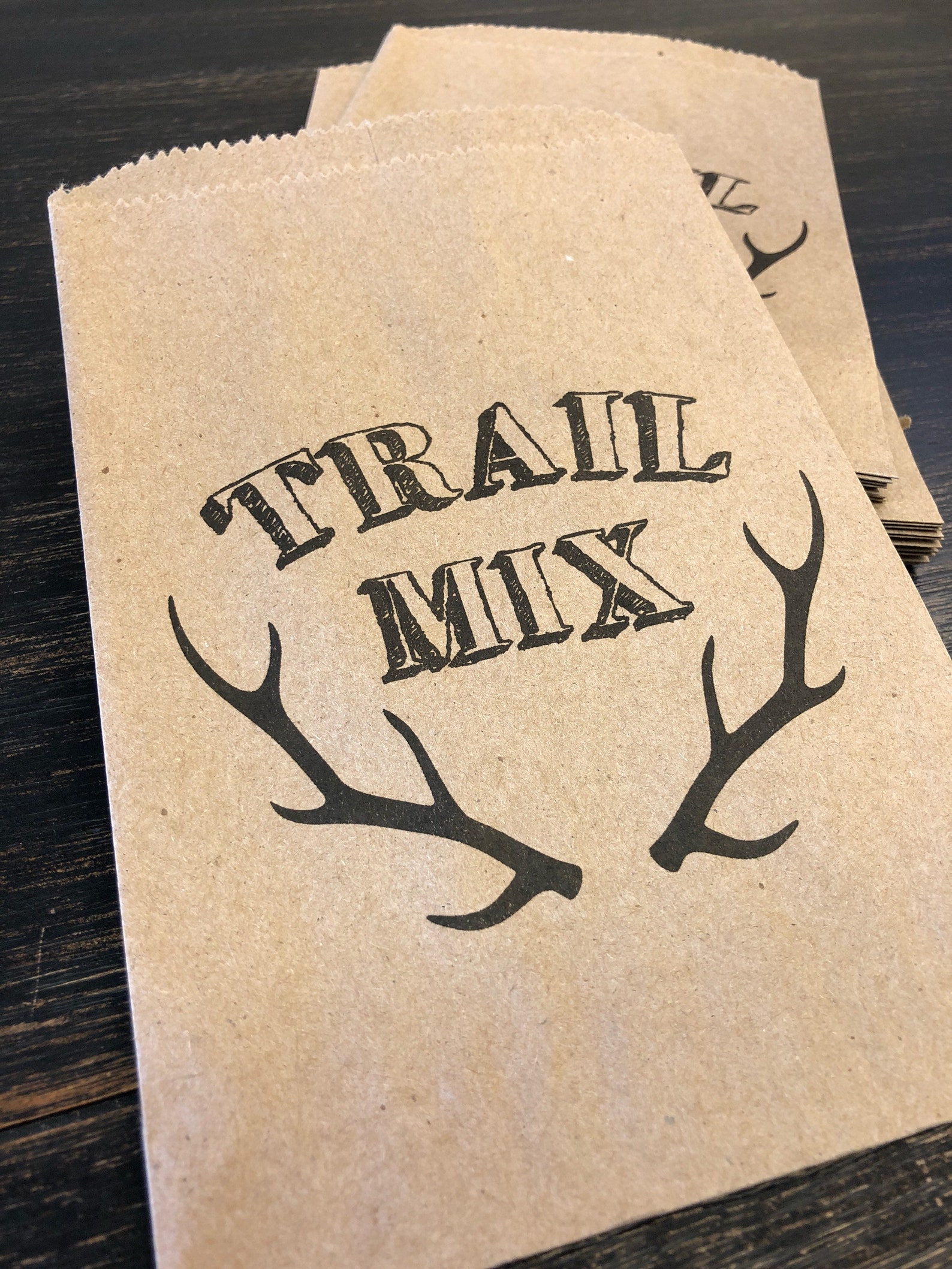 Rustic Wedding Favors Trail Mix Bags Custom Snack Bags Etsy