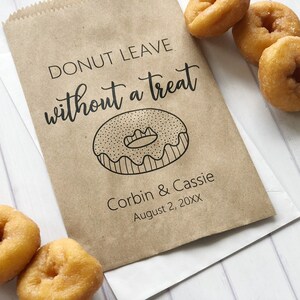 Donut Favor Bag, Wedding Favor Bags, Personalized Wedding Favor Bags, Custom Favor Bags, Favor Bags Wedding, Donut Mind If I do Bags image 2