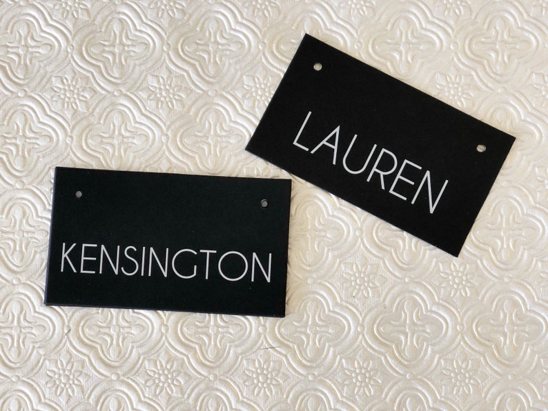Premium Black Place Cards Modern White Ink Place Cards Place | Etsy