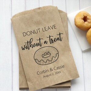 Donut Favor Bag, Wedding Favor Bags, Personalized Wedding Favor Bags, Custom Favor Bags, Favor Bags Wedding, Donut Mind If I do Bags image 3