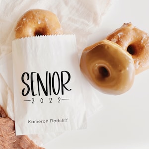 Senior Class of 2025 donut Bags - Graduation Party Favor Bags - Senior Brunch Favors - Custom Printed Goodie Bags - Sets of 25
