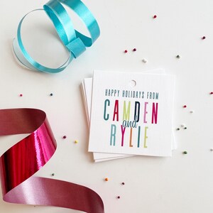 Colorful Christmas Tags | Personalized Tags for Christmas | Gift Tags for Christmas | Holiday Gift Tags | SET of 24 Printed Gift Tags