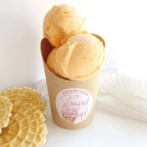 Seals Only -Ice Cream Bridal Shower Seals- She&#39;s Been Scooped up - Ice Cream Theme Party - 20 Ice Cream Seals - Seals for Ice Cream Cups