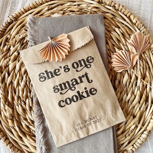 She's One Smart Cookie, Graduation Cookie Bags Printed with Eco Friendly inks on Recycled Paper Bags packs of 25 image 2