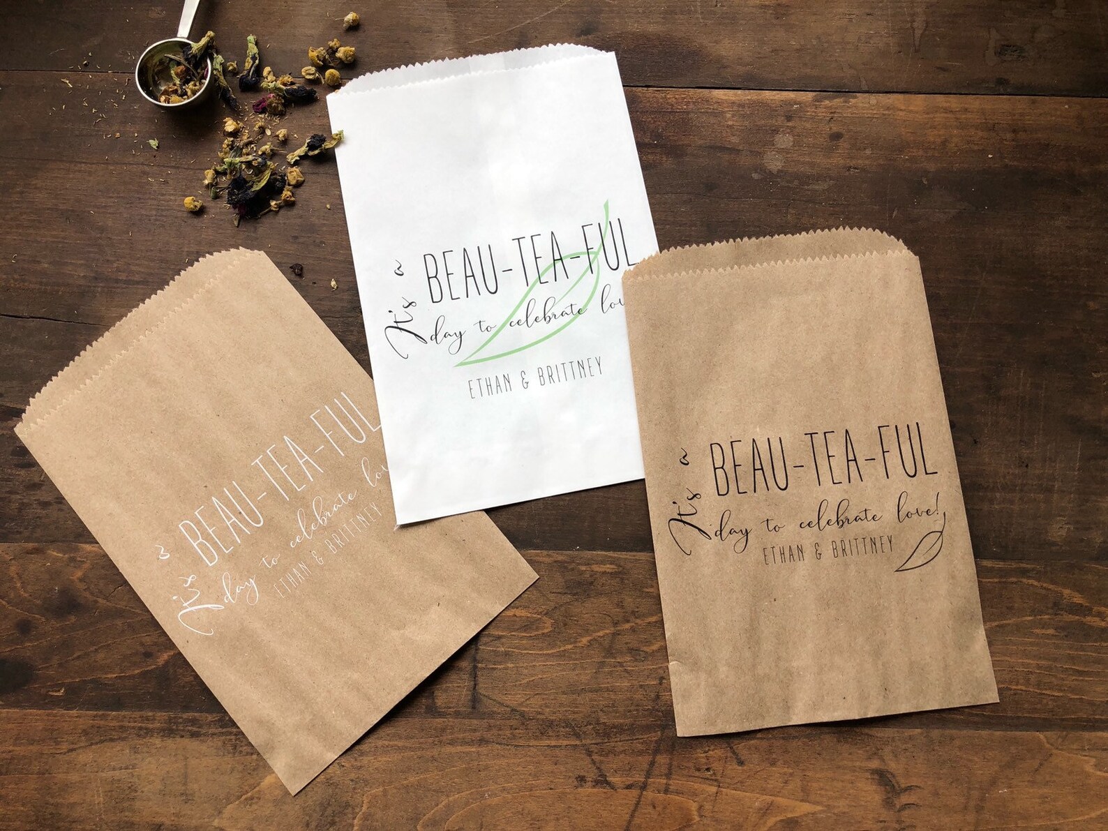 Personalized Tea Bag Party Favors BeauTeaful day wedding Etsy